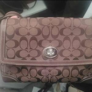 Coach Brown Crossbody Bag with Signature Monogram